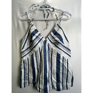 Universal Thread Women's Small Striped Denim Tank Top Coastal Chic NWT